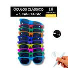 Kit Óculos Escuro MADU Clássico Quadrado WF Festa Balada Casamento Com Proteção UV400 Com Caneta Giz