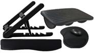 Kit Office Ergonômico - Suporte Note, Keypad, Mousepad e Apoio P/pés (sem mouse)