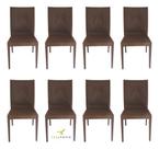Kit oito cadeiras rattan marrom