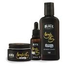 Kit Óleo + Balm + Shampoo para Barba Black Barts Single Ron