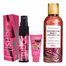 Kit Óleo Morango pra Massagem 120ml + Shock Plus Morango + Doses de Prazer Gata Loka