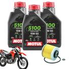 Kit Óleo Motor Yamaha Xt 660, Xt 660z Tenere, Dragstar 650 Motul 5100 15w50 Semi Sintético 3 Litros + Filtro Vedamotors