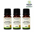 Kit Óleos Essenciais Eucalipto, Melaleuca e Hortelã Pimenta 10ml Belezanatu