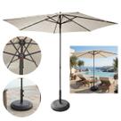 Kit Ombrelone 3 Metros Guarda Sol Sombreiro 6 Hastes Central JURERÊ Com Base Concreto 25Kg - AMZ -