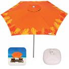 Kit Ombrelone Guarda Sol 2,4m Sombreiro Alumínio Malibu Beach Com Base Plástica Branca - Tobee