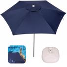 Kit Ombrelone Guarda Sol 2,6m Alumínio Malibu Garden Com Base Plástica Branca - Tobee