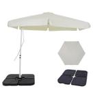 Kit Ombrelone Lateral Suspenso 3m Oslo Com Alavanca + Base 60L Quadrada - Belfix