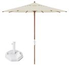 Kit Ombrelone Madeira 3m Poliéster Sombreiro Treviso Jardim Piscina Bege Base Octagonal 30Kg - Belfix