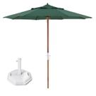Kit Ombrelone Madeira 3m Poliéster Sombreiro Treviso Jardim Piscina Verde Base Octagonal 30Kg - Belfix