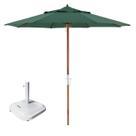 Kit Ombrelone Madeira 3m Poliéster Sombreiro Treviso Jardim Piscina Verde Base Quadrada 37Kg - Belfix
