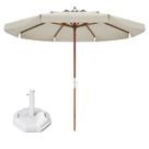 Kit Ombrelone Madeira Positano 3m Bagum Sombreiro Jardim Bege Base Octagonal 30Kg - Belfix