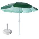 Kit Ombrelone Maresias 2,5m Alumínio Articulado Com Manivela Verde Base Redonda Branca 22Kg - Belfix
