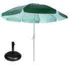 Kit Ombrelone Maresias 2,5m Alumínio Articulado Com Manivela Verde Base Redonda Preta 22Kg - Belfix