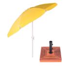 Kit Ombrelone Maresias 2,5m Bagum Alumínio Articulado Manivela Amarelo Com Base Madeira - Belfix Kit Ombrelone Maresias 2,5m Bagum Alumínio Articulado Manivela Amarelo Com Base Madeira - Belfix