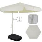 Kit Ombrelone Suspenso Oslo 3 Metros Bege Com Base Plástica 55L - Belfix Kit Ombrelone Suspenso Oslo 3 Metros Bege Com Base Plástica 55L - Belfix
