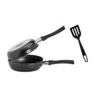 Kit Omeleteira Antiaderente Brinox Ebony 18cm Espátula Nylon Preta Flexível MTA Kit Omeleteira Antiaderente Brinox Ebony 18cm Espátula Nylon Preta Flexível MTA