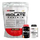 Kit Optimum Isolate Whey Protein 2kg + BCAA 100g + Power Creatina 100g - Bodybuilders