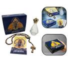 Kit Oração Nossa Senhora Aparecida - Porta Água Benta, Terço e Folheto