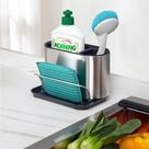 Kit Organiza aço inox Pia Dispenser detergente sabão esponja