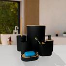 Kit Organização Elegância Ambiente Caixa Lixeira Suporte Saboneteira Pote Sofisticação Banheiro
