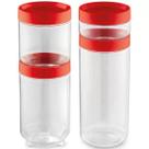 Kit Organizador Conecta Translucido Vermelho De Plástico