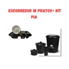 Kit Organizador Cozinha: Escorredor, Lixeira 12 L, Suporte Esponja + Detergente Tudo para Pia