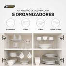 Kit Organizador de Armário Cozinha - Ganhe Espaço e Organize Pratos, Copos, Xicaras e Mais Kit Organizador de Armário Cozinha - Ganhe Espaço e Organize Pratos, Copos, Xicaras e Mais