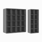 Kit organizador de gaveta 8 e 16 divisórias tecido cinza dobrável