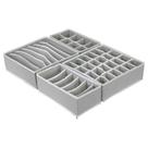 Kit Organizador de Gaveta Dobrável com Divisórias - 4 Peças