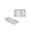 Kit organizador de gavetas porta talheres+porta facas branco