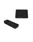 Kit organizador de gavetas porta talheres+porta facas preto