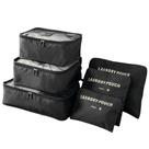 Kit Organizador De Malas 6 Peças Para Viagem Prático Preto