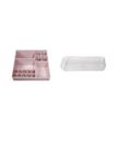 Kit organizador de maquiagem rosa+ organizador multiuso