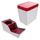 Kit Organizador De Pia Porta Detergente Esponja Lixeira 5 Litros Branco - Crippa