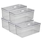 Kit Organizador Grande Retangular Porta Alimentos Frutas 5 UN Kit Organizador Grande Retangular Porta Alimentos Frutas 5 UN