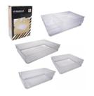 Kit organizador multiuso acrílico transparente com 3 peças