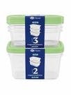 Kit Organizador Plástico De Alimentos 5 Potes Com Tampa