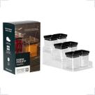 Kit Organizador Porta Temperos Acrilico Transparente e Preto -
