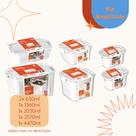 Kit Organizador Pote Geladeira Frutas, Verduras, Saladas Diversos Tamanhos com Travas, Cesto Válvula