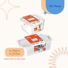 Kit Organizador Pote Geladeira Frutas, Verduras, Saladas Diversos Tamanhos com Travas, Cesto Válvula