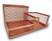 Kit Organizador Rose Gold com 3 Partes para Escritório