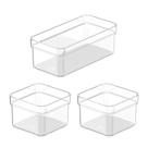 Kit Organizadores Clear 3 Unidades Transparente E Modular
