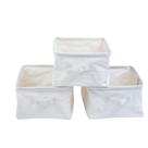 Kit organizadores dobráveis de linho off white 3 pçs - Oikos