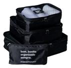 Kit organizadores mala de viagem c/ 4 pcs preto Kit organizadores mala de viagem c/ 4 pcs preto
