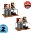 Kit Organizadores Multiuso Médio 2 unidades Cozinha Prateleira