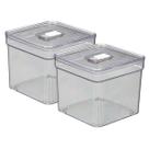 Kit Organizadores Quadrado Transparentes Multiuso C/ Tampa 2 UN Kit Organizadores Quadrado Transparentes Multiuso C/ Tampa 2 UN