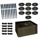 Kit Oriental Comida Japonesa 10 Pessoas Molheira Descanso Hashi Prato Preto