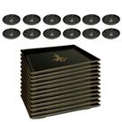 Kit Oriental Comida Japonesa 12 Pessoas Com Molheira Prato Preto