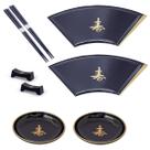 Kit Oriental Japonês P/ 2 Pessoas Molheira Prato Leque