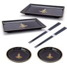 Kit Oriental Japonês P/ 2 Pessoas Molheira Prato Retangular Kit Oriental Japonês P/ 2 Pessoas Molheira Prato Retangular